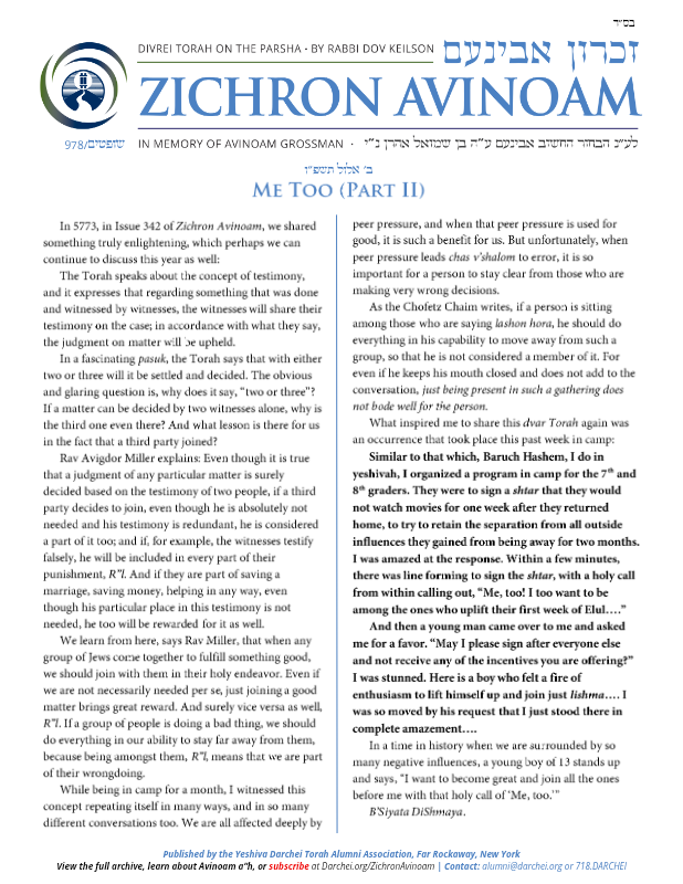 First page preview of Zichron Avinoam