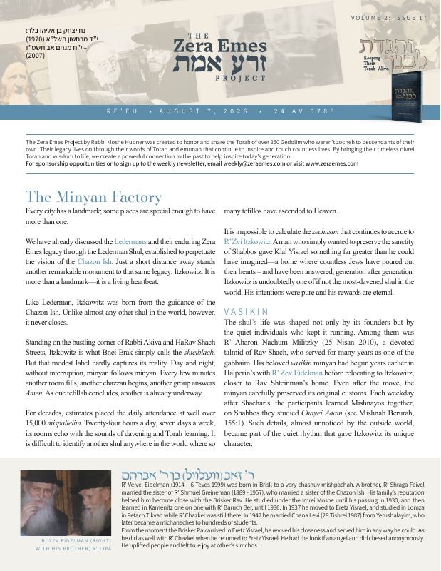 First page preview of Zera Emes