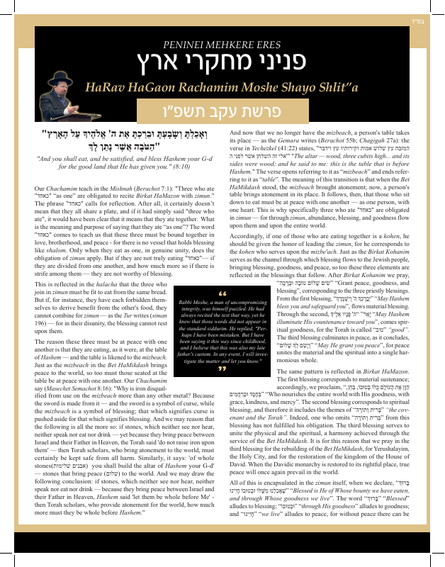 First page preview of Peninei Mechkerei Eretz