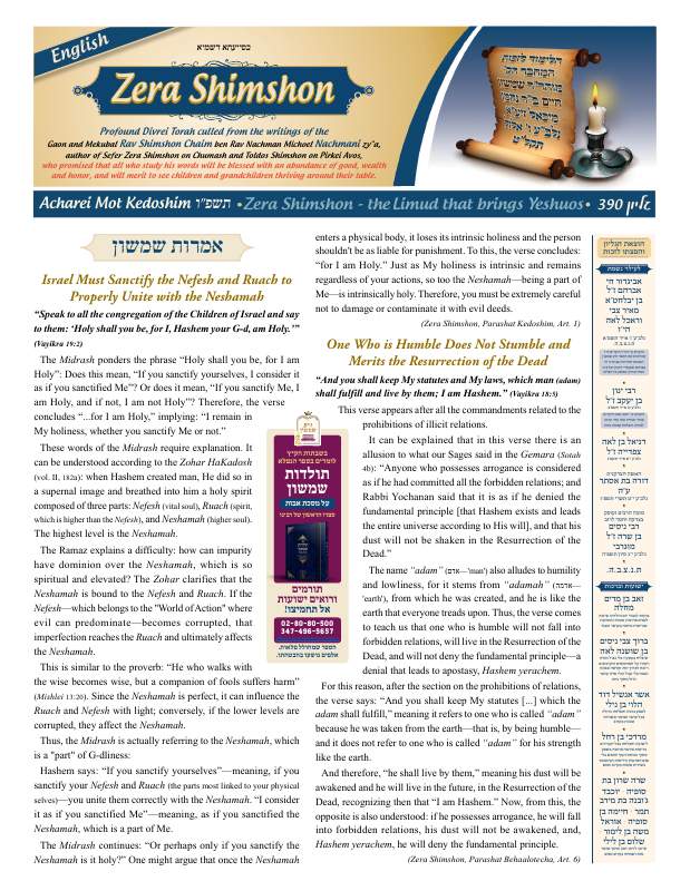 First page preview of Zera Shimshon