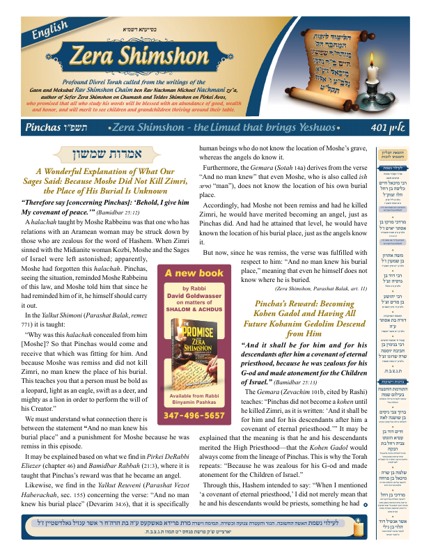First page preview of Zera Shimshon
