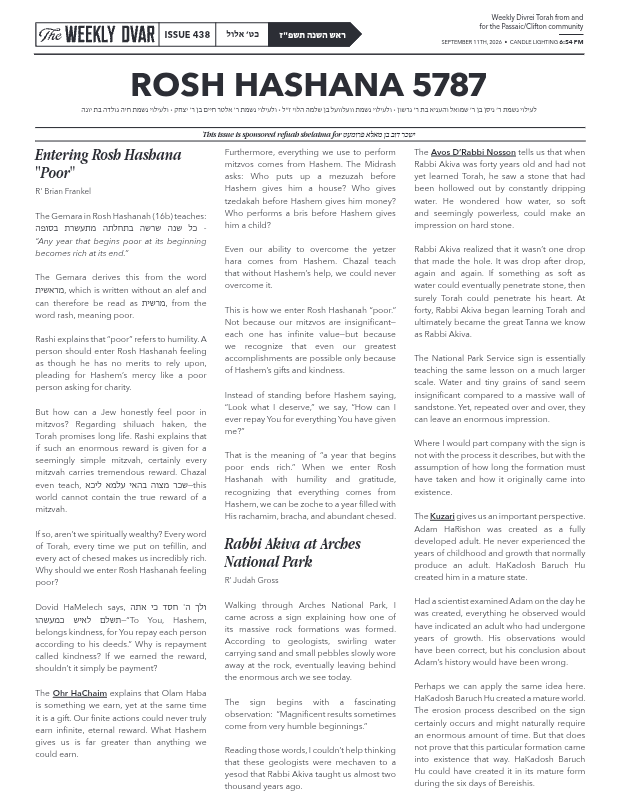 First page preview of The Weekly Dvar