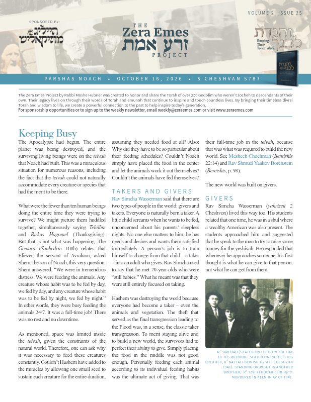 First page preview of Zera Emes