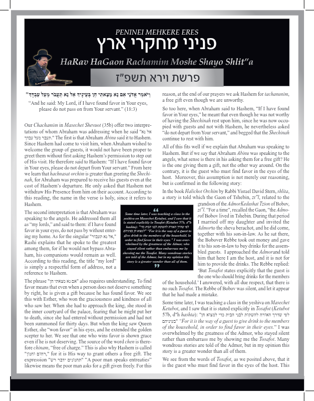 First page preview of Peninei Mechkerei Eretz