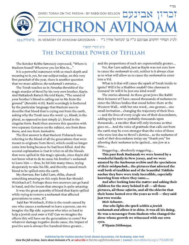 First page preview of Zichron Avinoam