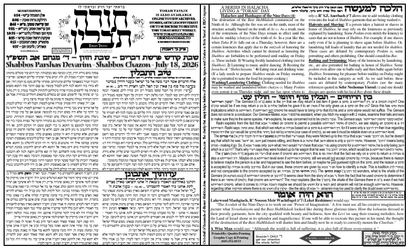 First page preview of Torah Tavlin