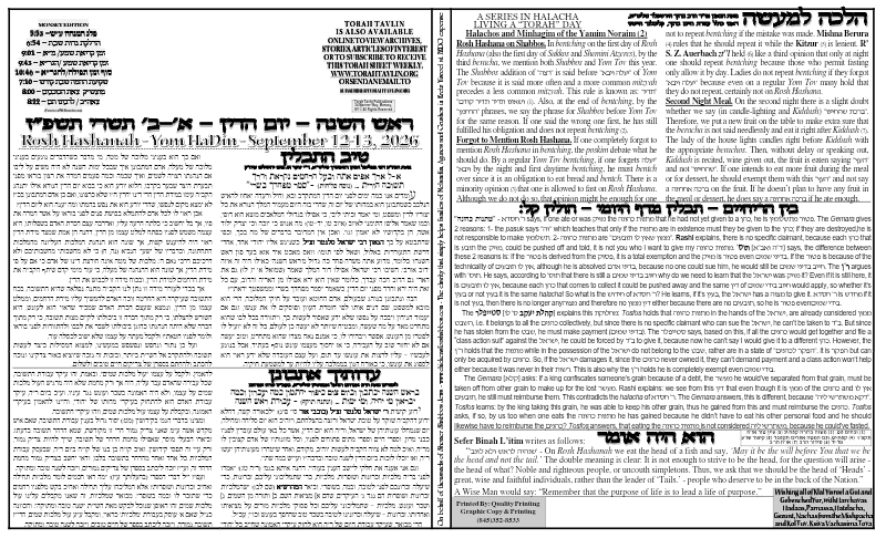 First page preview of Torah Tavlin
